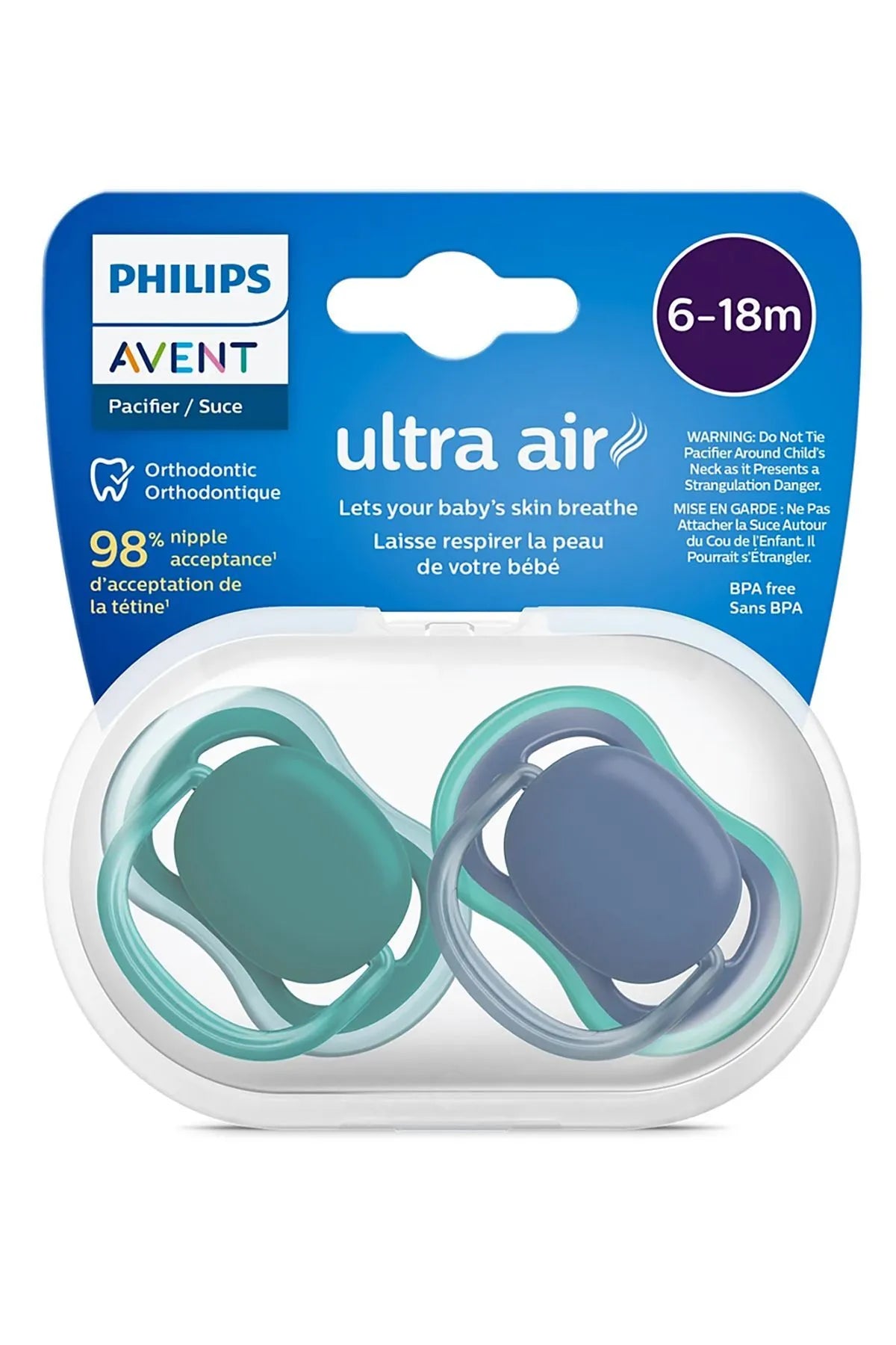 Philips Avent Ultra Air Pacifier 0-6m – 2 Pack (SCF085/31)