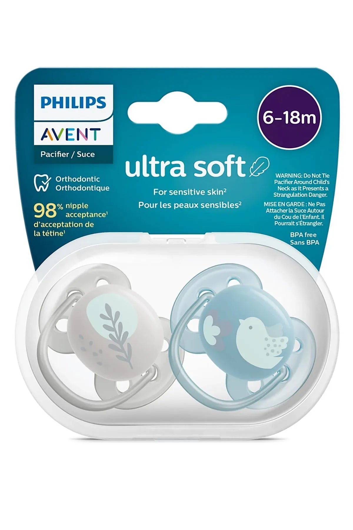 Philips Avent Ultra Soft Pacifier 6-18m – 2 Pack (SCF091/15)