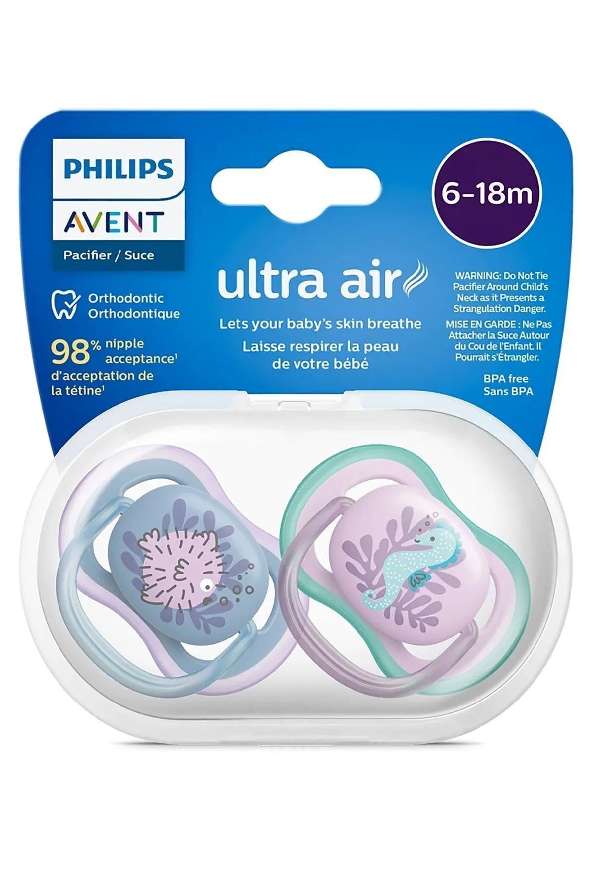 Philips Avent Ultra Air Pacifier 6-18m – 2 Pack (SCF085/61)