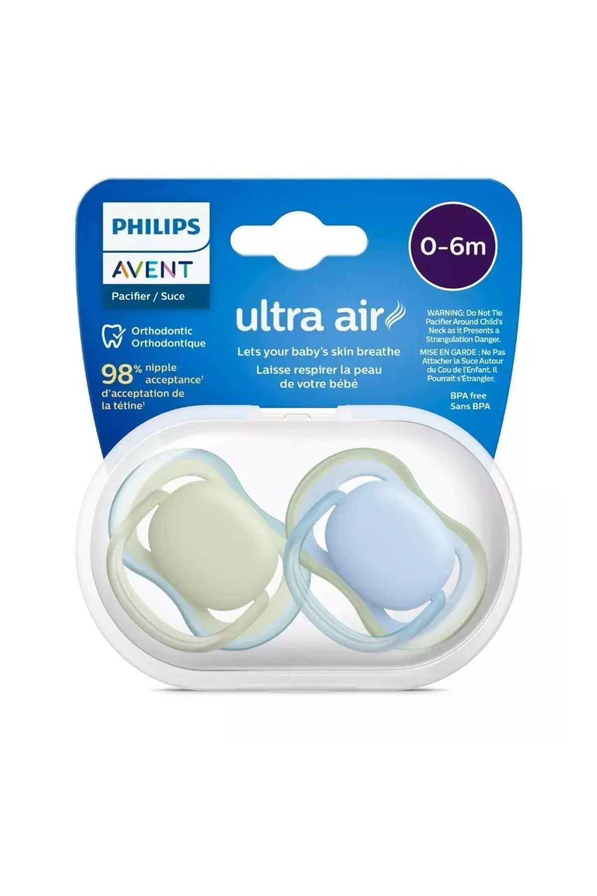 Philips Avent Ultra Air Pacifier 0-6m – 2 Pack (SCF085/21)