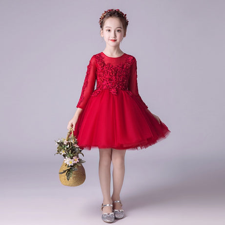 Girls' Princess Tulle Dress – Elegant Flower Girl & Party Gown for Weddings & Special Events