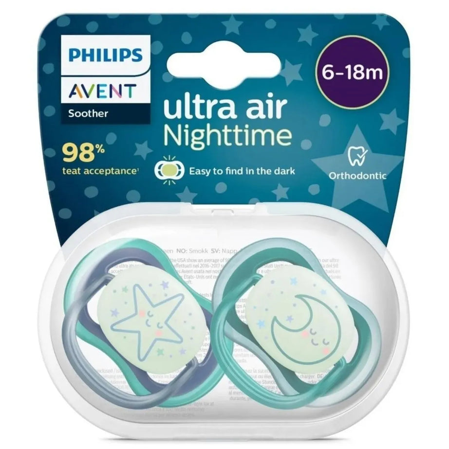 Philips Avent Ultra Air Night Pacifier 0-6m – 2 Pack (SCF376/13)