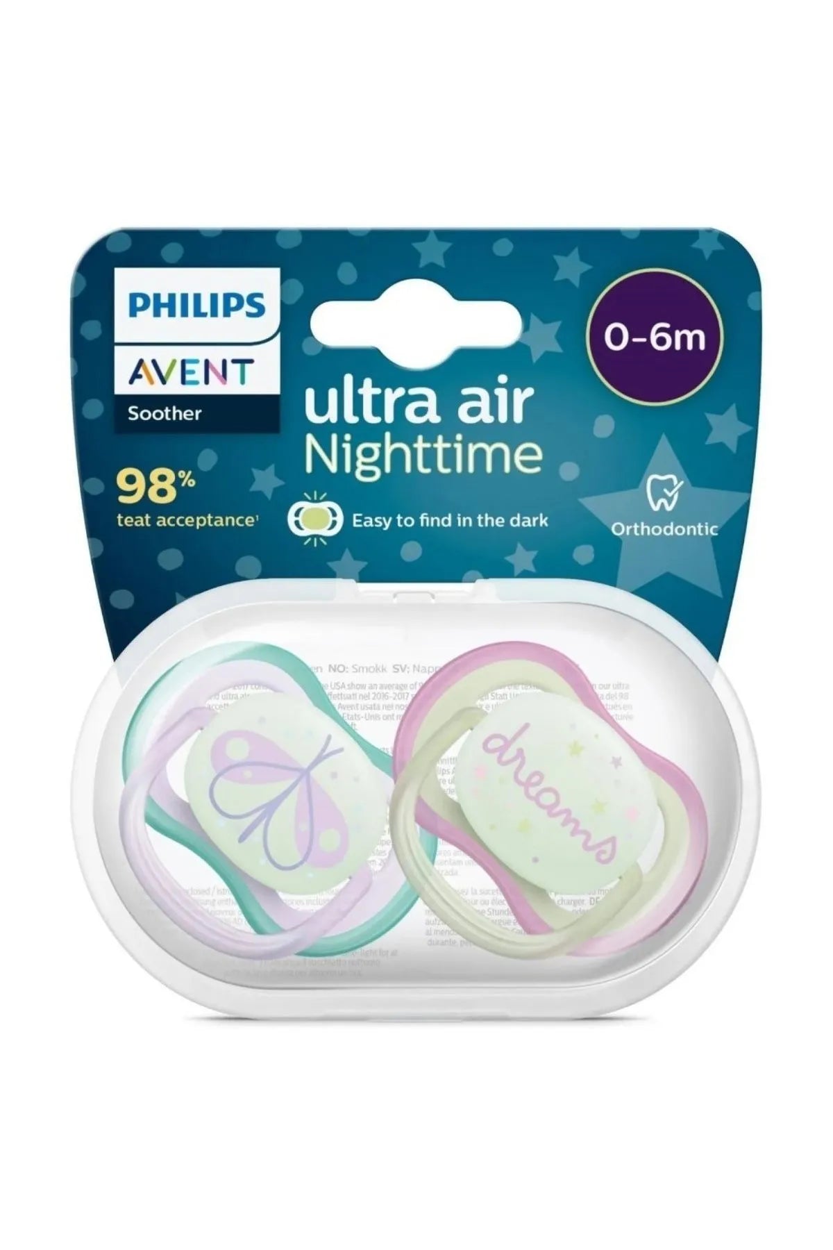 Philips Avent Ultra Air Night Pacifier 6-18m – 2 Pack (SCF376/19)
