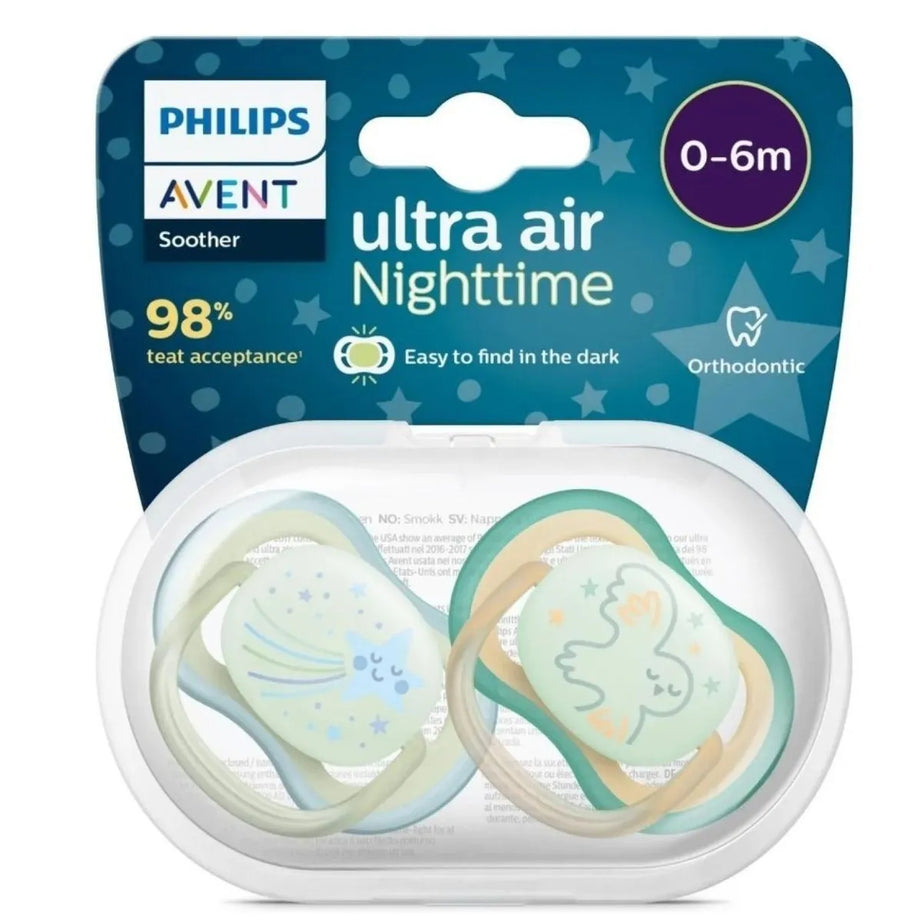 Philips Avent Ultra Air Night Pacifier 0-6m – 2 Pack (SCF376/18)