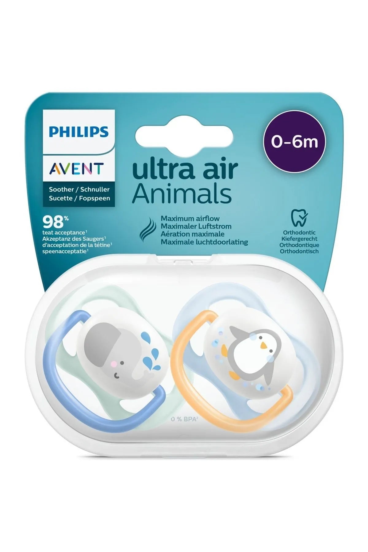 Philips Avent Ultra Air Pacifier 0-6m – 2 Pack (SCF080/05)
