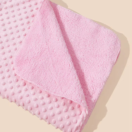 Minky Baby Blanket Solid Color Crystal Velvet Bean Blanket Double Layer Super Soft Kids Swaddle Blanket Quilt